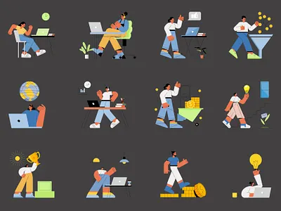 Future of Modern Work business illustration character design colorful illustration creative work daily routine finance illustration flat illustration illustration lifestyle illustration minimal illustration modern illustration office life people illustration productivity startup teamwork ui illustration vector art web illustration work life balance
