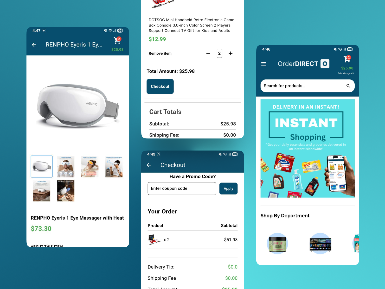 Example of Order Direct – Web & Mobile UI/UX D&D