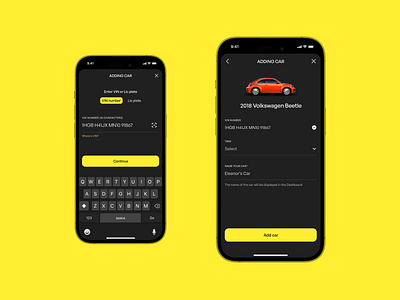 Carz. iOS App add car adding design flat ios mobile trim ui ux vin