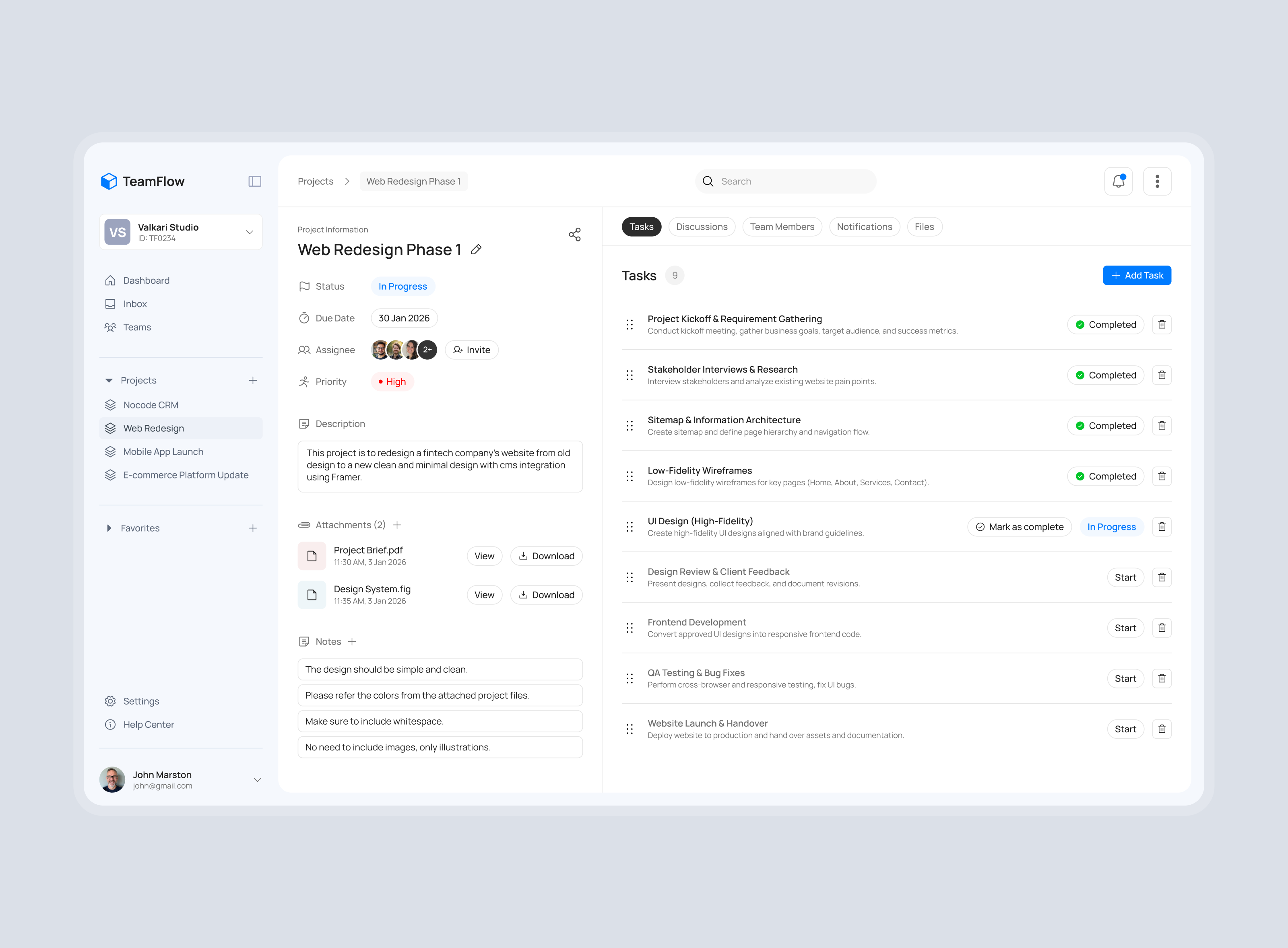 Example of Clean UI/UX Design For Saa S & Startups