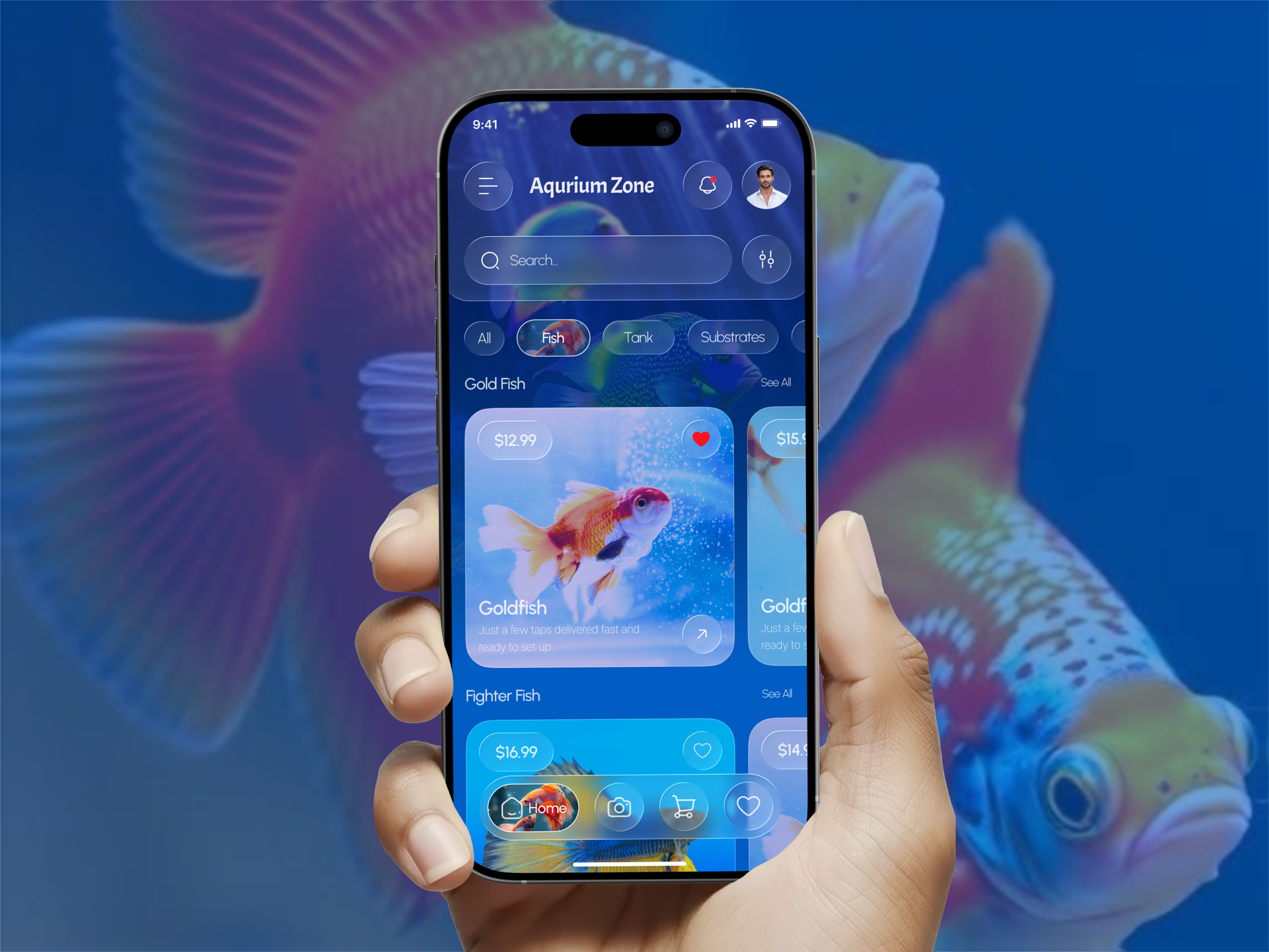 Pet & Fish Store Mobile App - UI/UX Design app design app redesign aquarium app designer ecommerce ecommerce app figma design fish store app marketplace mobile app ui mobile app ux modern mobile ui online shop pet care app pet marketplace product design shasanko creations shopping app store app ui ux design