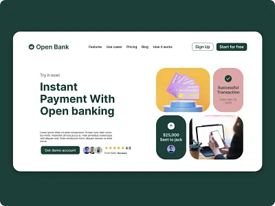 Landing Page Hero section Ui design ui