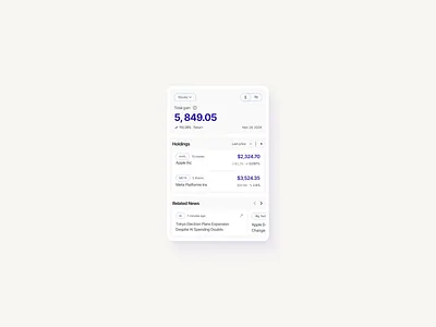 Stock Performance Dashboard Panel analytics dashboard app design clean design dashboard ui data visualization finance app fintech investment app ios app minimal ui mobile app portfolio tracker product design saas stock app trading app ui design ux design