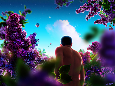 🌸🌺🌿⊹°˖ beautiful boy digital dream dreaming dreamscape escape fantasy flowers garden gay graphic design hidden lilacs male photoshop pink plants queer secret
