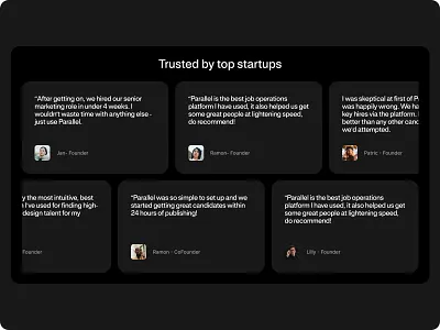 Landing Page testimonial UI Design ui