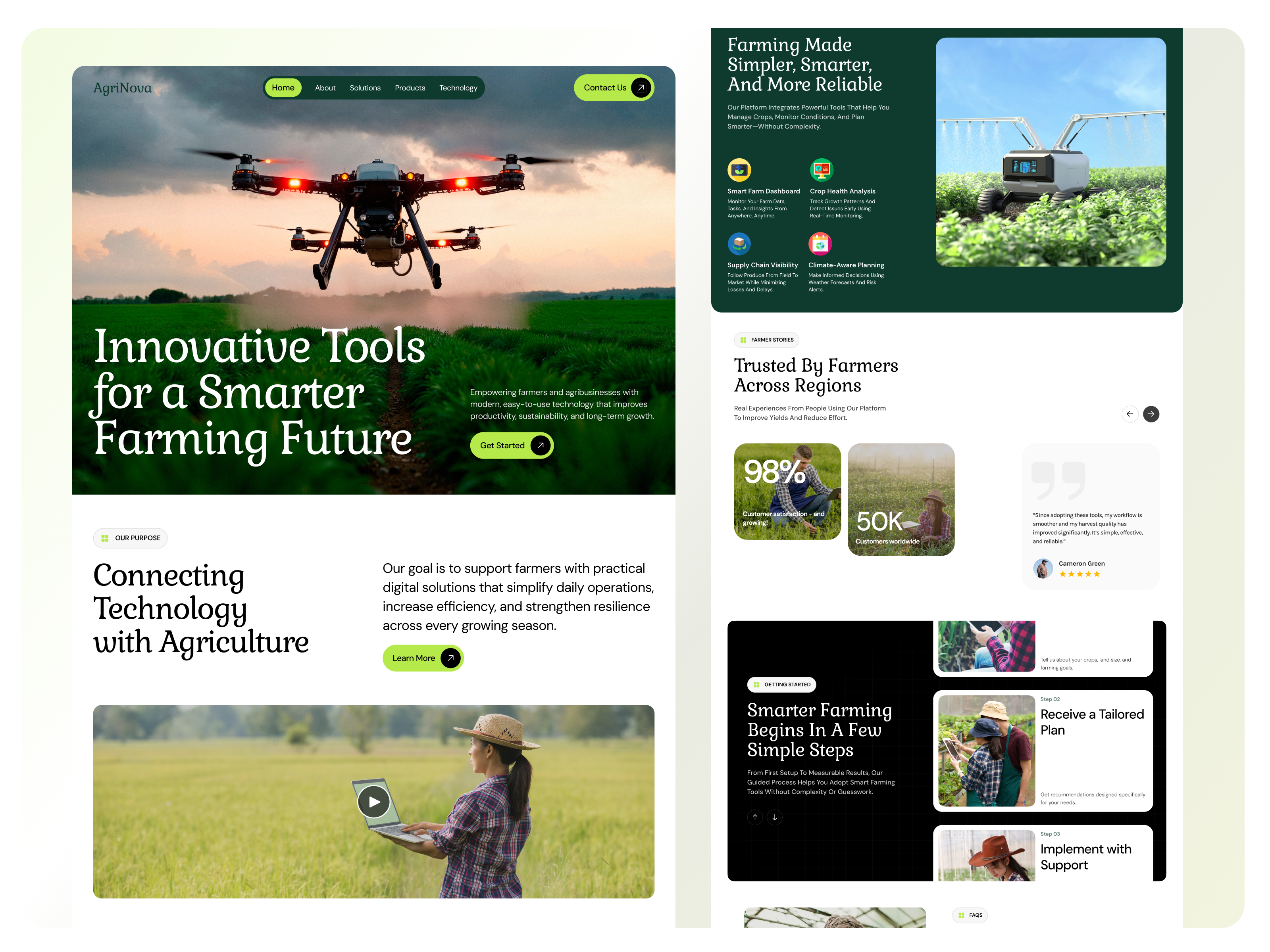 Example of Agriculture Tech Product Website Modern Web Design