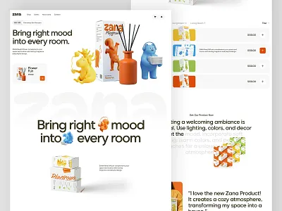 Zana Reed Diffuser - Website Landing Page 3d animation graphic design ui