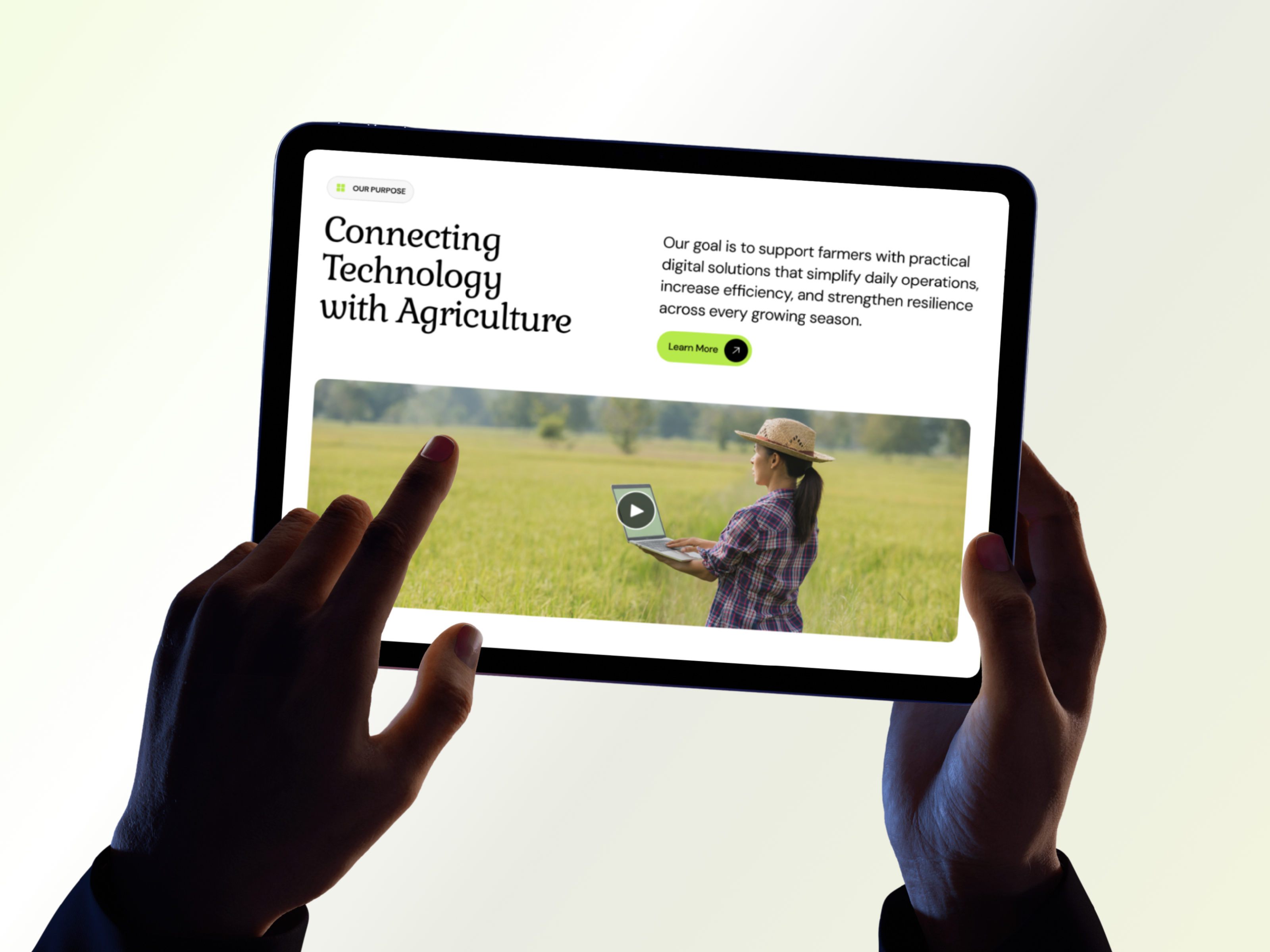 Example of Agriculture Tech Product Website Modern Web Design