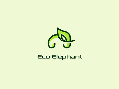 Eco elephant logo animal logo brand brand design brand identity branding creative logo eco elephant graphic design illustration leaf logo logo design minimalist logo modern logo nature print visual identity
