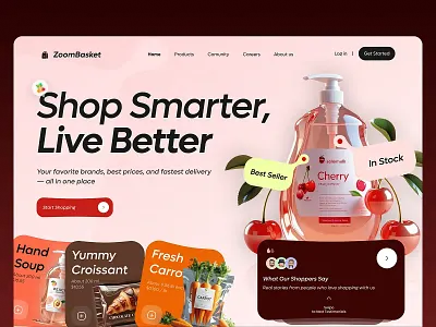 E-commerce Web UI Design 3d animation graphic design ui
