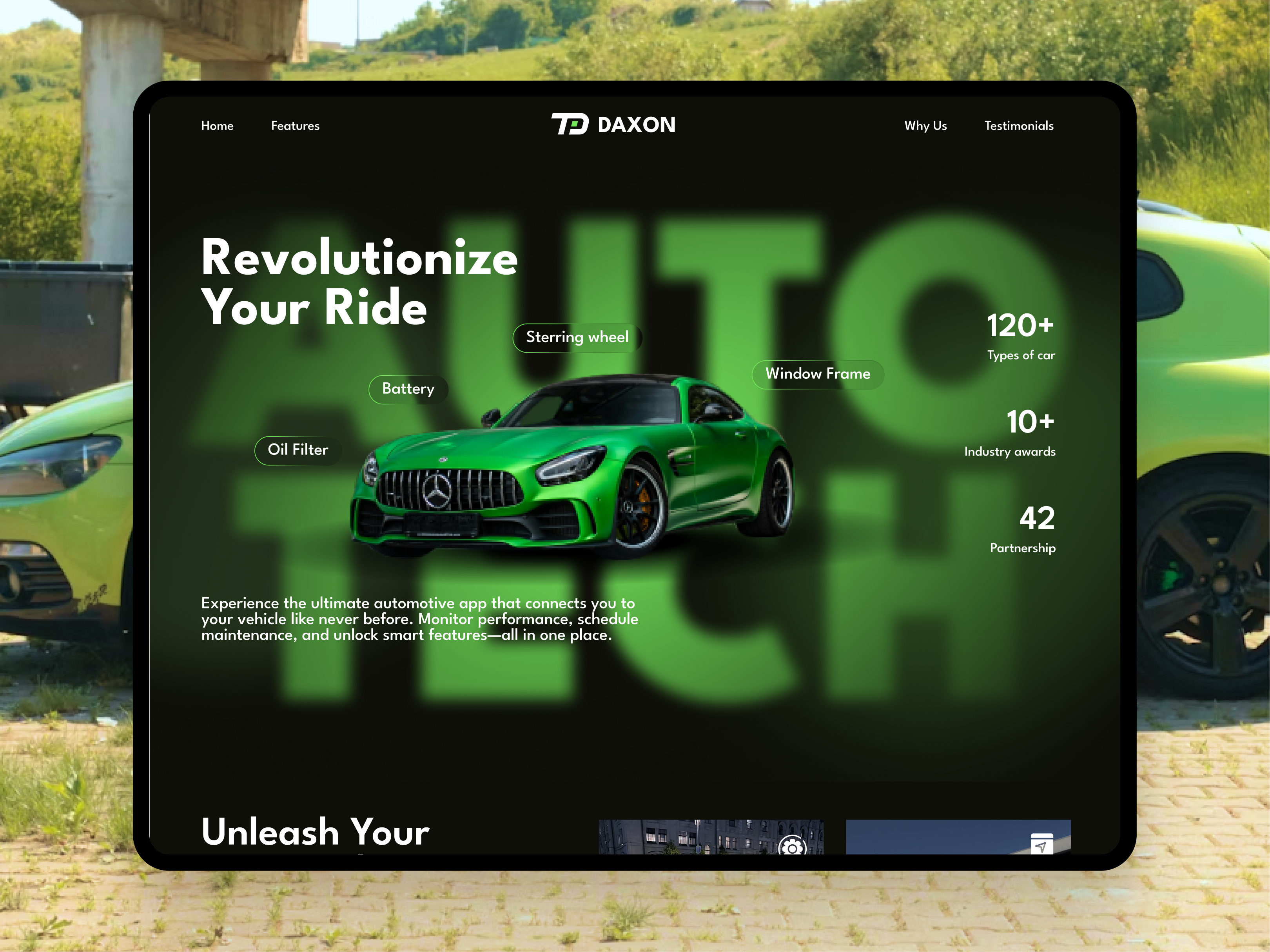 Example of Automotive Car Brand Website Design 