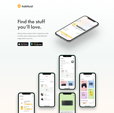 Habitual (Mock Project) app design illustration ui ux