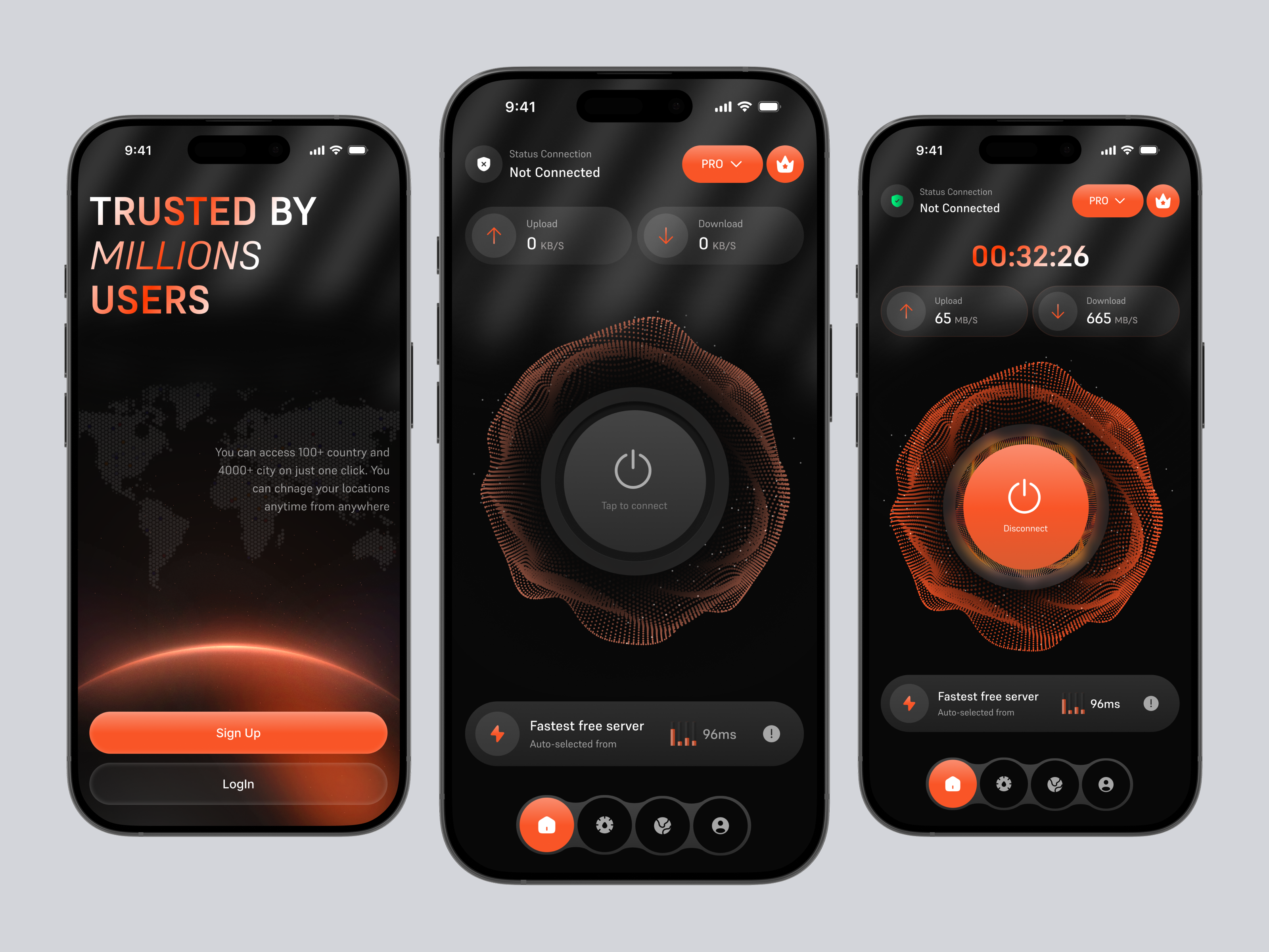 VPN — Mobile App UI Design app app design mobile mobile app mobile app design mobile app ui mobile ui network security server services vpn app vpn concept vpn mobile app