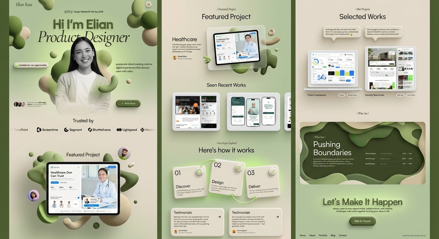 Designer 3D Portfolio Website 3d branding graphic design ui