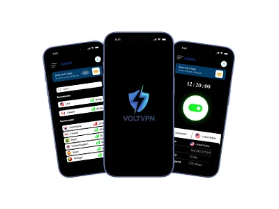 VoltVPN — Secure VPN Mobile App UI canada figma mobile app uidesign usa ux design voltvpn vpn vpn app web design