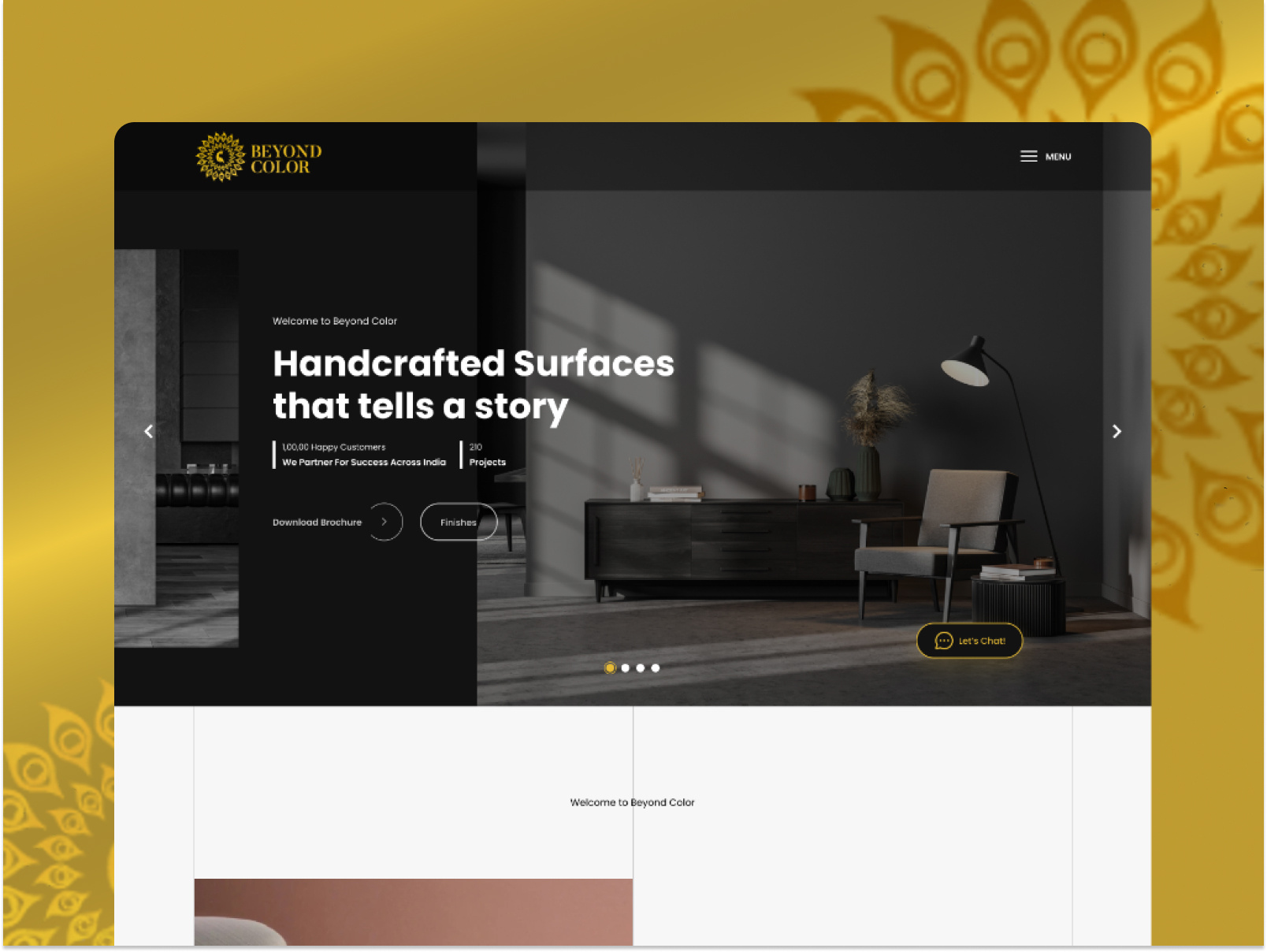 Beyond Color-Hero section animation beyondcolor branding figma graphic design logo microinteraction motion graphics realestate ui uiux webdesign websitedesign