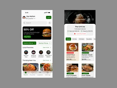 Local food delivery app design ui ux