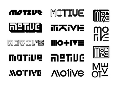 Motive Logo Explorations block brand branding corporate cube design geometric lettering logo m mark motive shapes square tech type typography vector video game wordmark