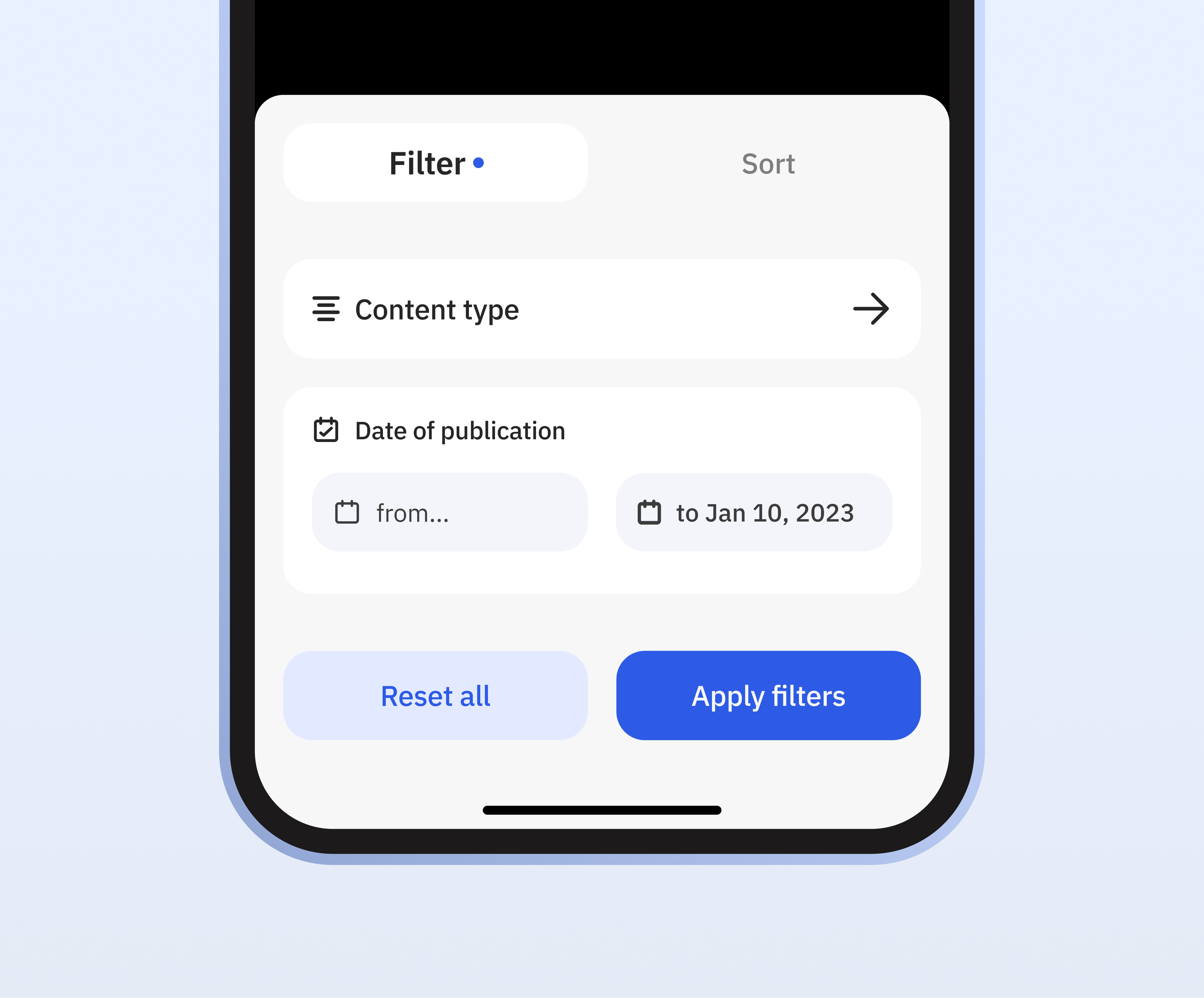 Employee Experience Suite - Design System date picker mobile design system employee experience filters mobile app mobile components mobile design mobile filters