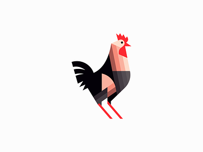 Geometric Rooster Logo bird branding chicken design emblem farm geometric hen icon identity illustration logo mark modern poultry premium restaurant rooster symbol vector