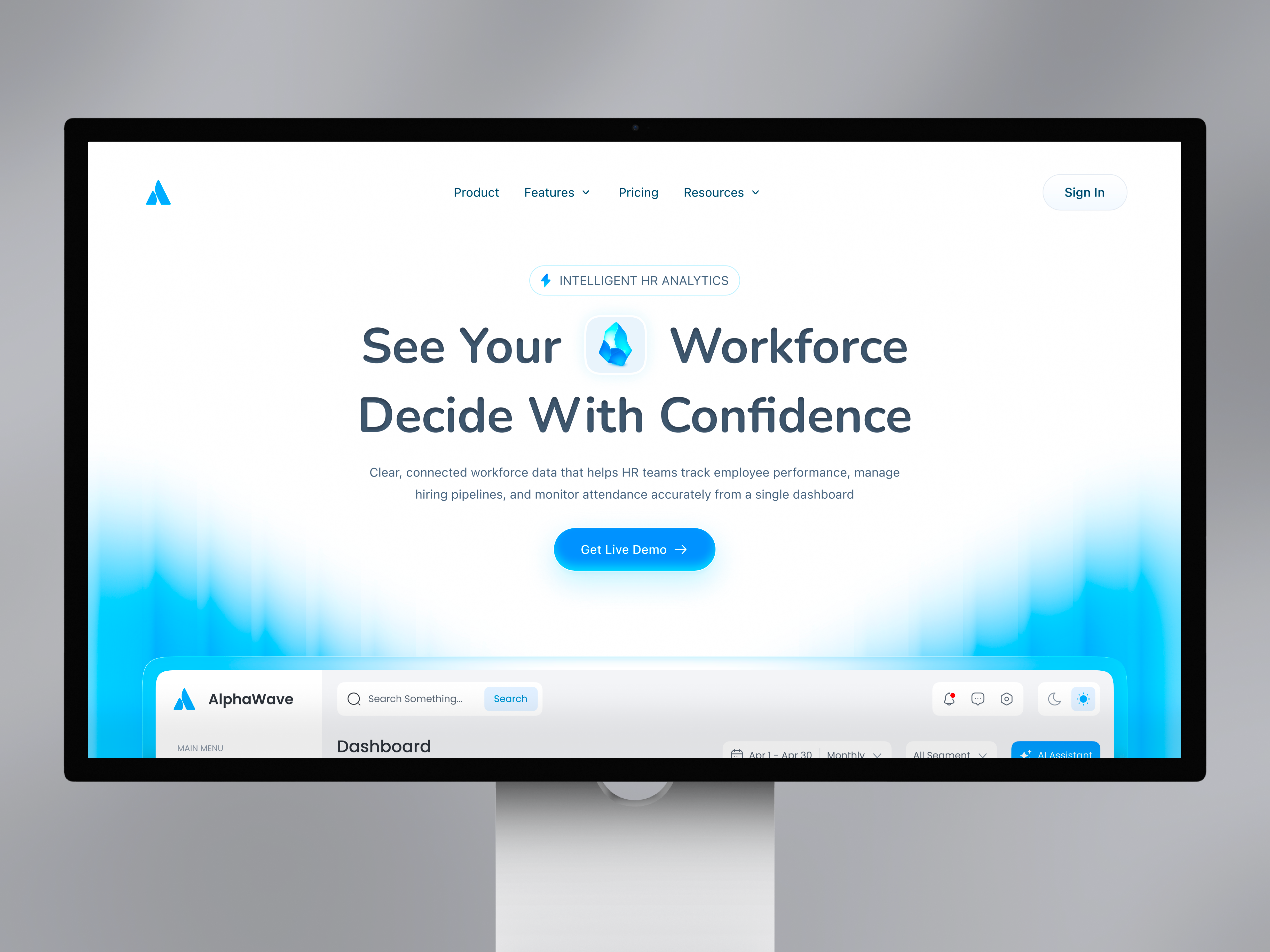 Example of Hr Analytics Dashboard – Landing Page