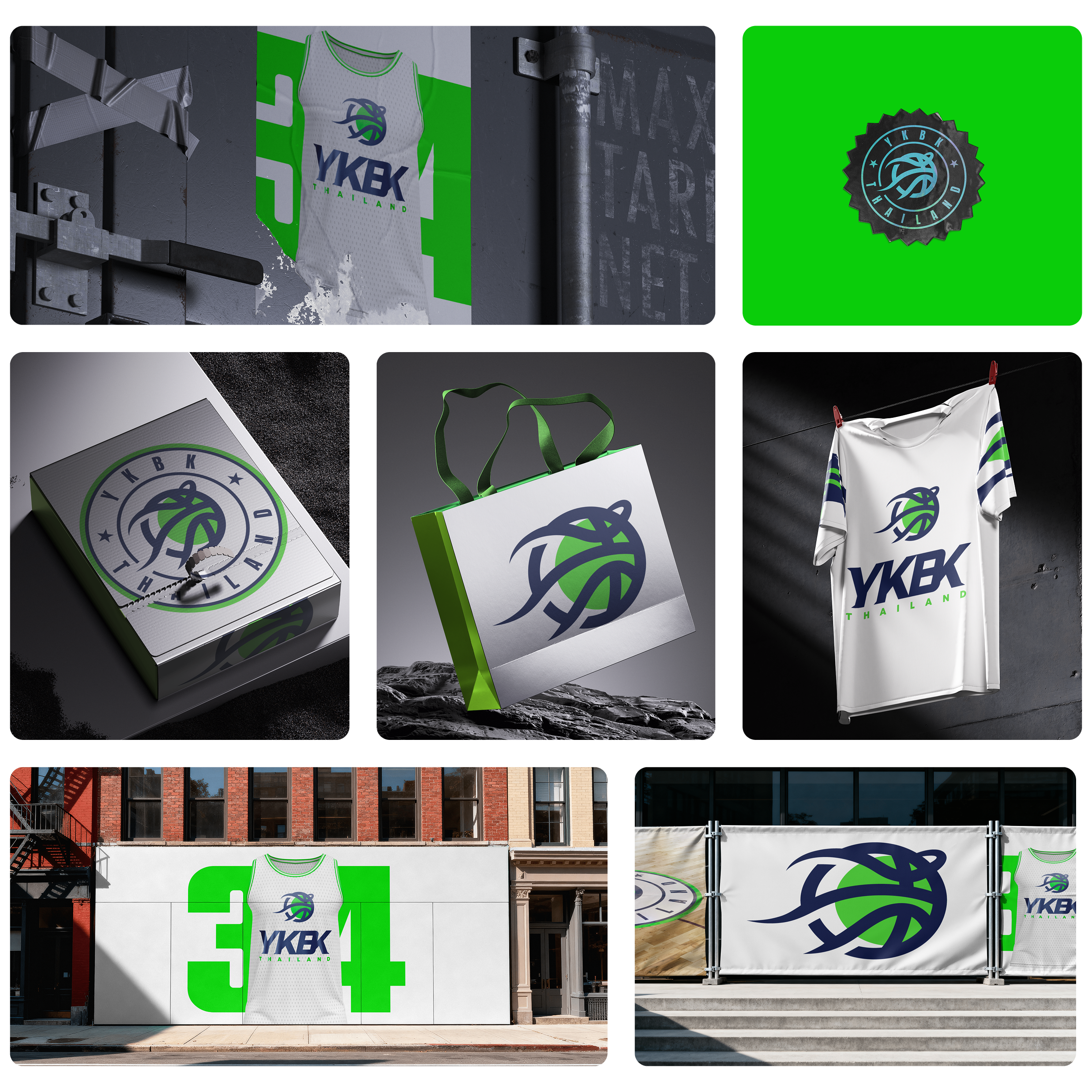 YKBK — Youth 3x3 Basketball League Branding asia ball basketball brand branding clean branding extreme sport green green and blue jersey logo sports usa vibrant