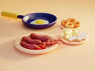 3d illustration 3d art 3d artist 3d breakfast 3d cute 3d food 3d graphic 3d graphic art 3d illustration 3d simple food graphic design illustration