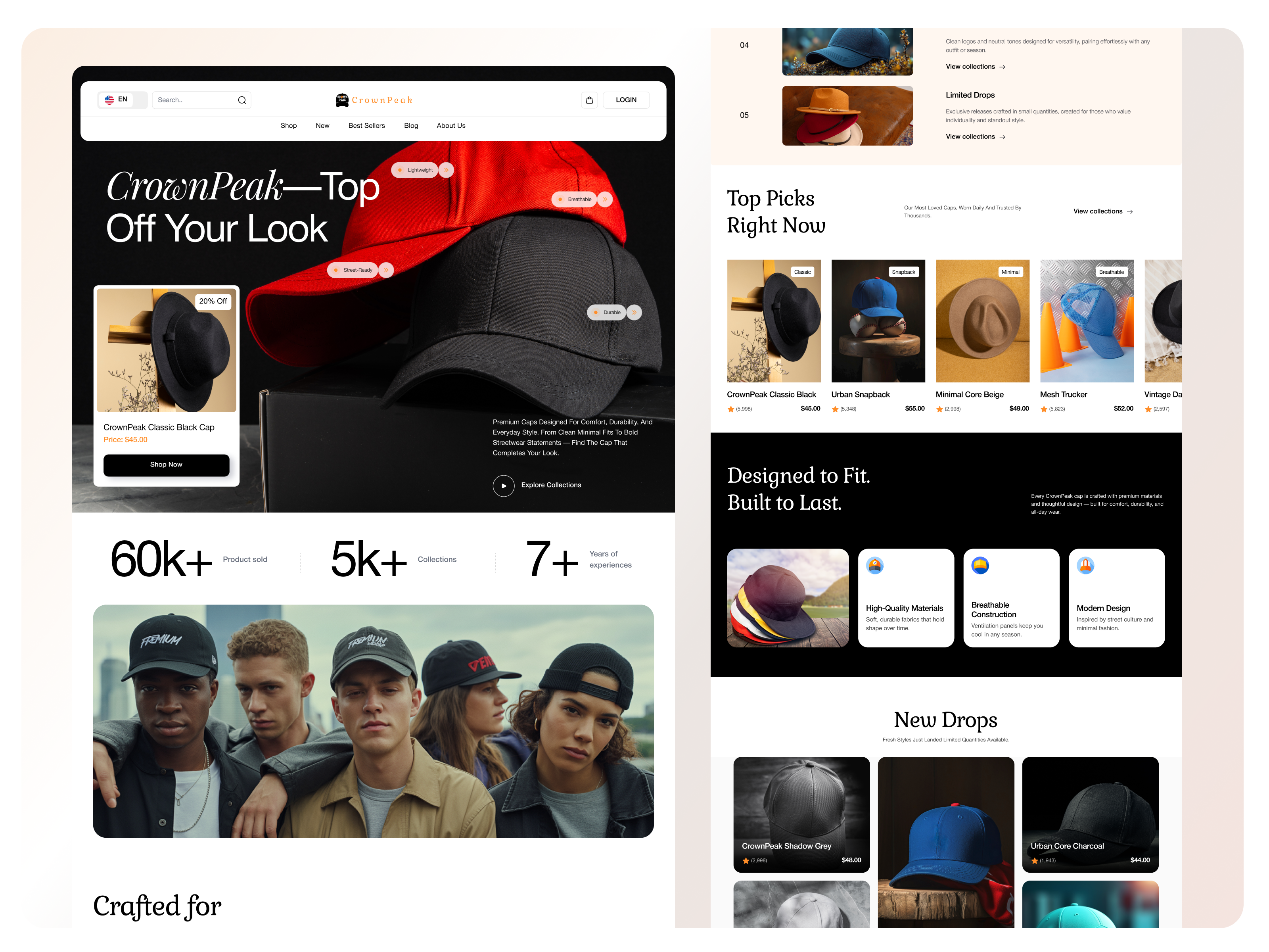 Example of Urban Headwear Store & Cap eCommerce Web Design