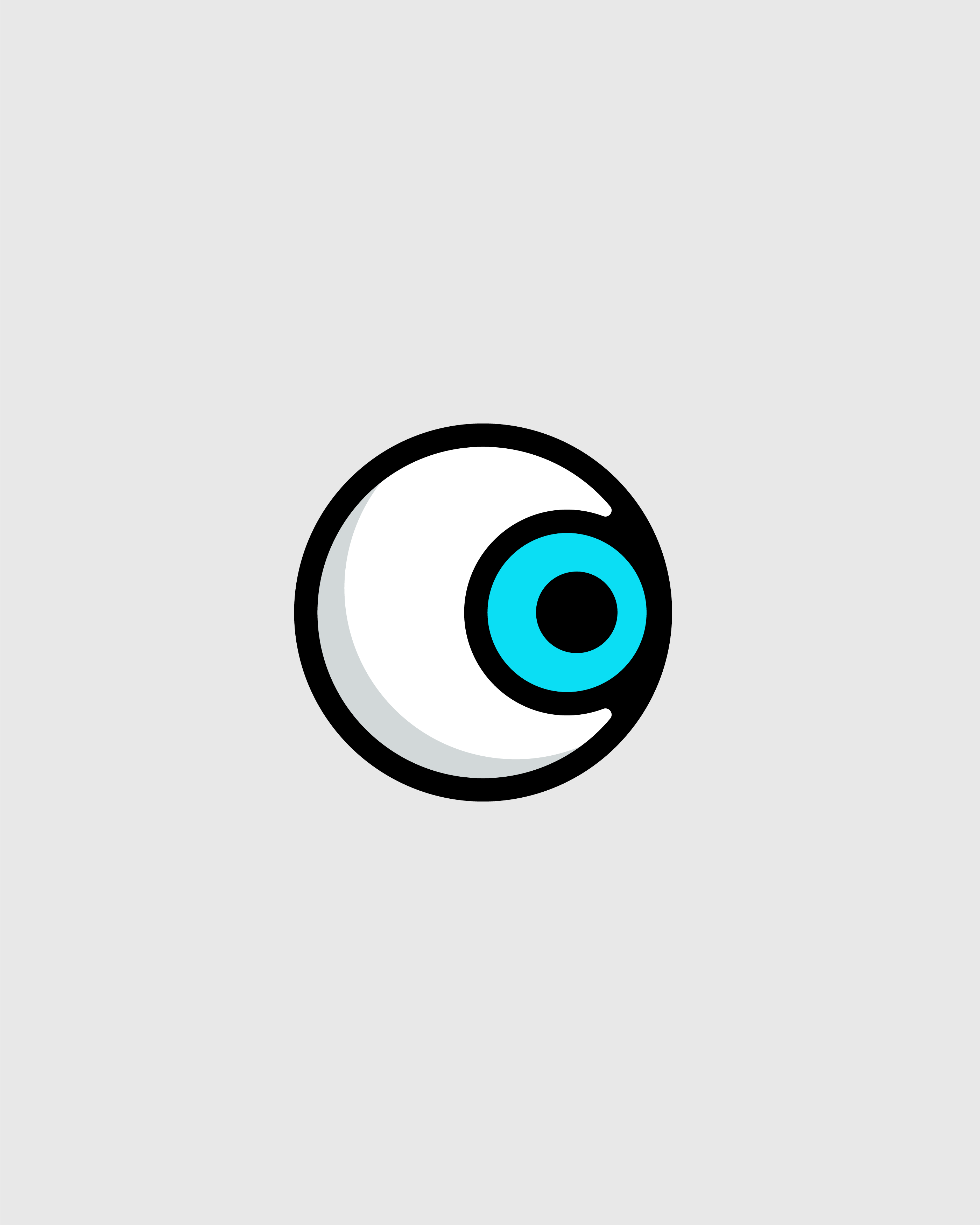 Eyeball - Vector Illustration blue bright icon illustration line art minimalistic vector vibrant