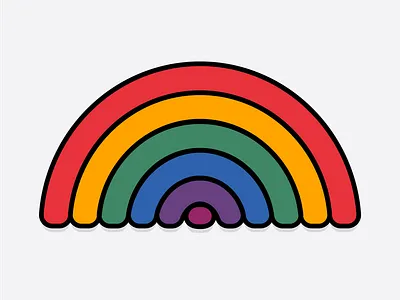 Cute Rainbow - Vector Illustration colorful cute illustration line art minimalistic muted playful retro vector vibrant