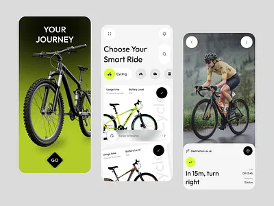 Electric Cycle Minimal Mobile App UI UX Design app ui apps ui design bike app bike rent app bike share charging cycle app cycle app ui cycling e bike e cycle electric vehicle ev rent ev mobile app mobile app ui rental rental app rental services ride app uiux