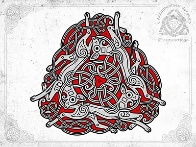 Doggy triskelion animals celtic celticartlogo celticdesign celticdog coreldraw design dog doggy graphic design illustration irish knot knotwork ornament triskele triskelion vectorgraphics