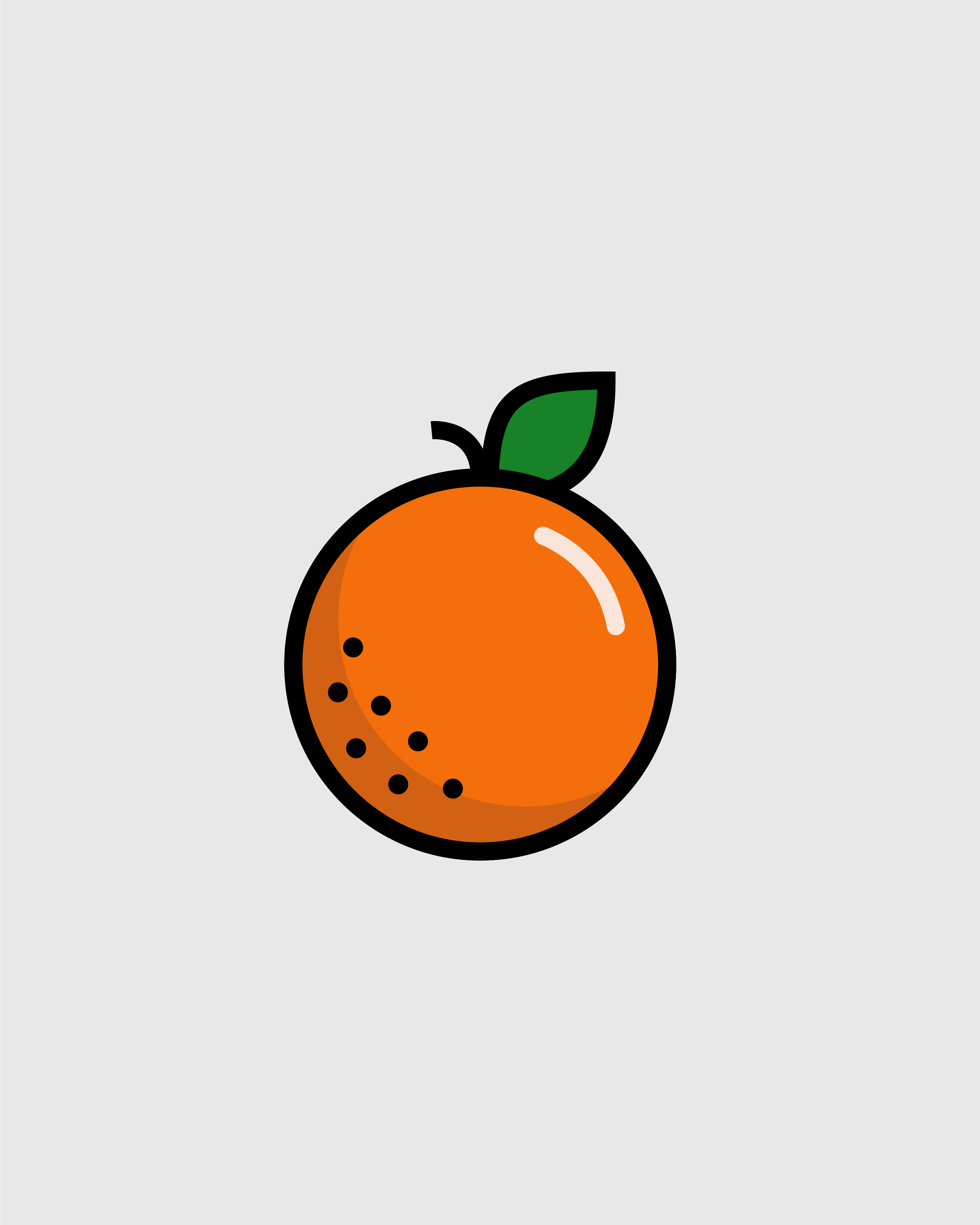 Orange - Vector Illustration bright cute fruit icon illustration line art minimalistic orange vector