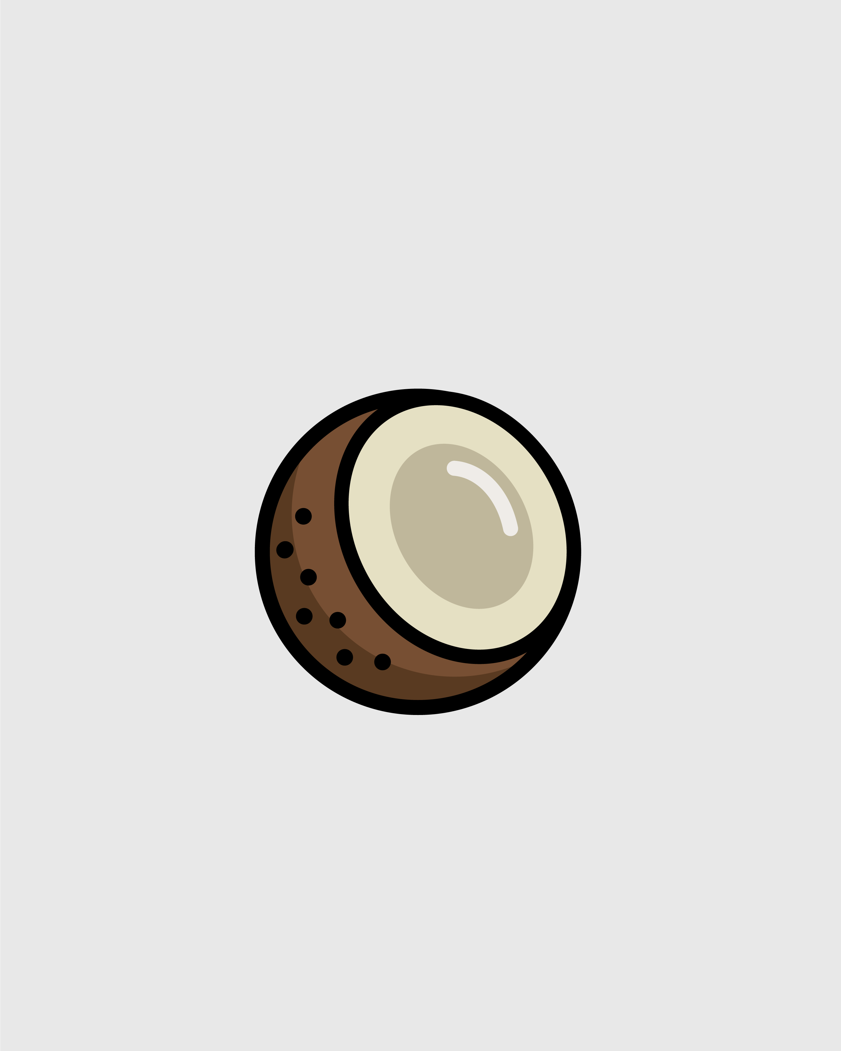 Coconut - Vector Illustration brown cute fruit fun icon illustration line art minimalistic tan vector