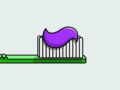Purple Toothpaste - Vector Illustration cute green illustration line art minimalistic new memphis purple toothbrush vector
