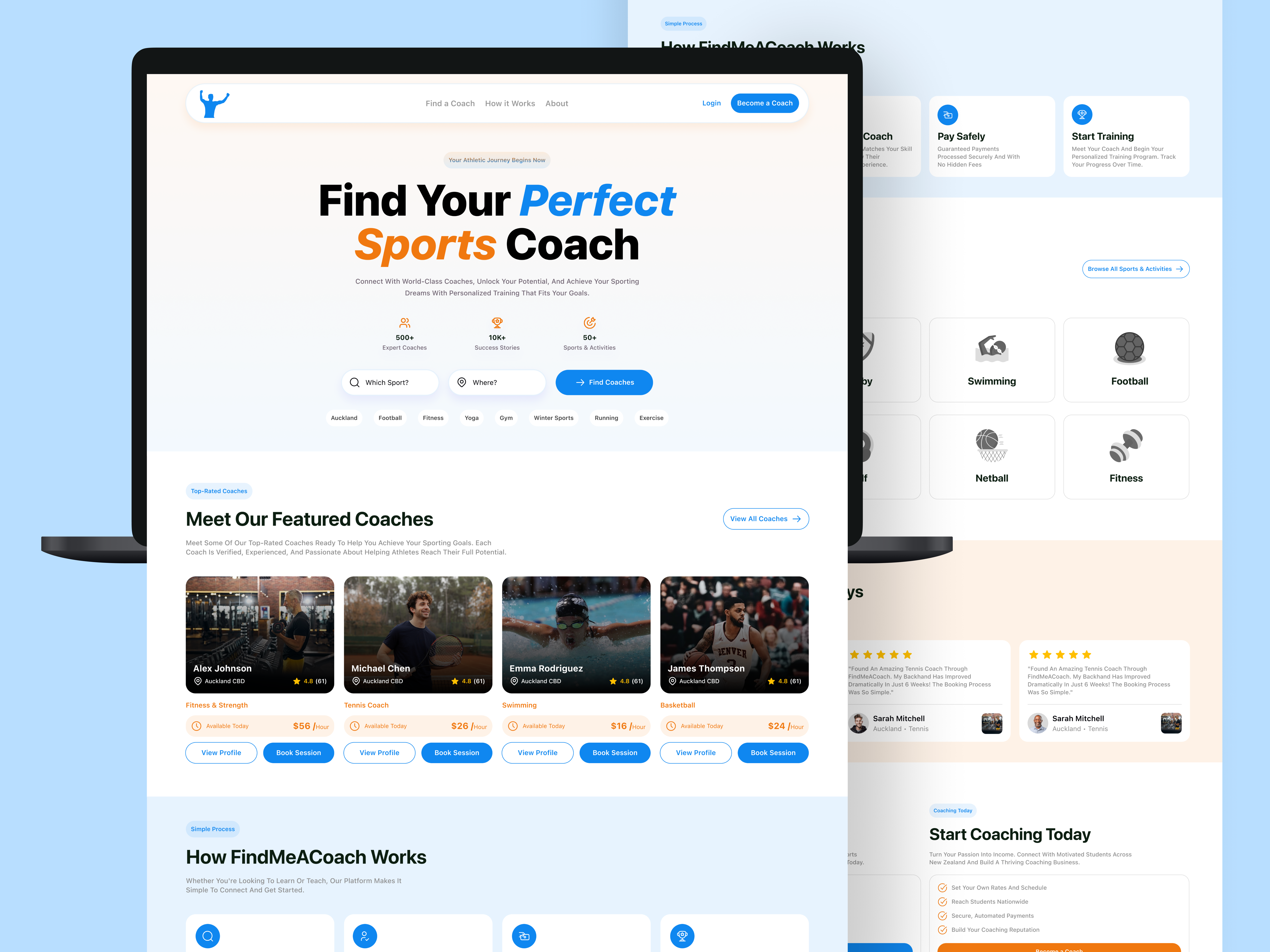 Find Sport Coach Website UI UX Design about us page design coach website figma designer find coach website find sport coach home page design listing page design search and filter page sport coach website sport website ui ui designer ui ux design ux ux designer website ui website ui ux wireframe