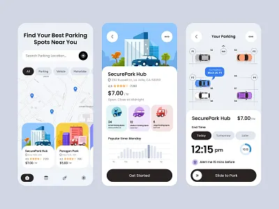 Parking Space App appdesign appdevelopment appinnovation applaunch digitalexperience mobileapp mobileexperience techsolutions userinterface uxui