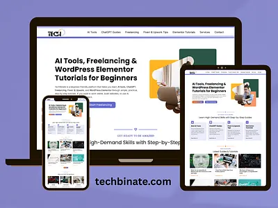Redesign WordPress Website Using Elementor binate binatenoor blogdesign branding contentfirst design elementor elementor pro modernui responsivedesign seo techbinate web design websiteredesign wordpress