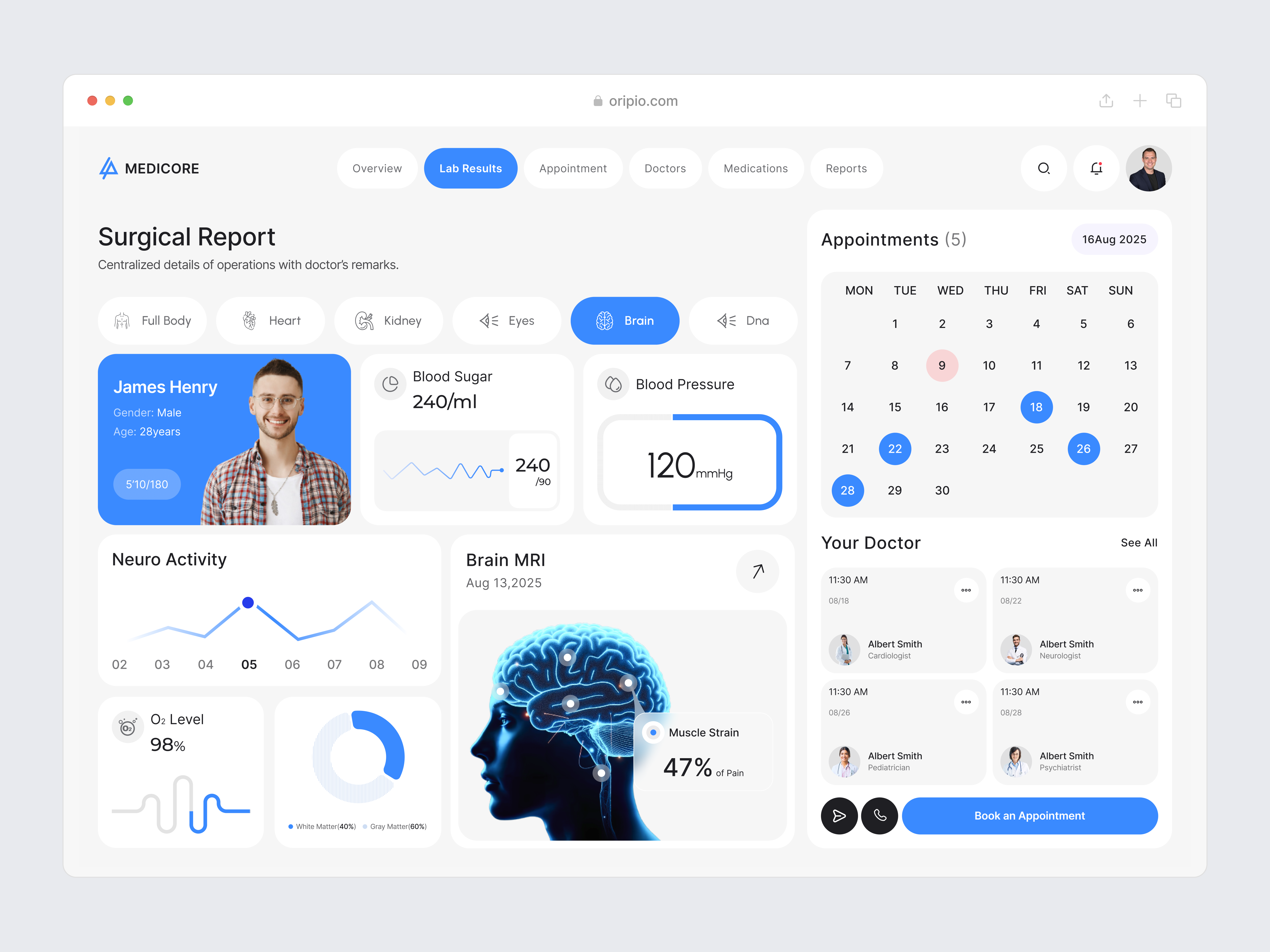 Medical Dashboard Design dashboard dashboard design doctor dashboard healthcare healthcare dashboard medical medical dashboard oripio product design telemedicine ui design ux design web design