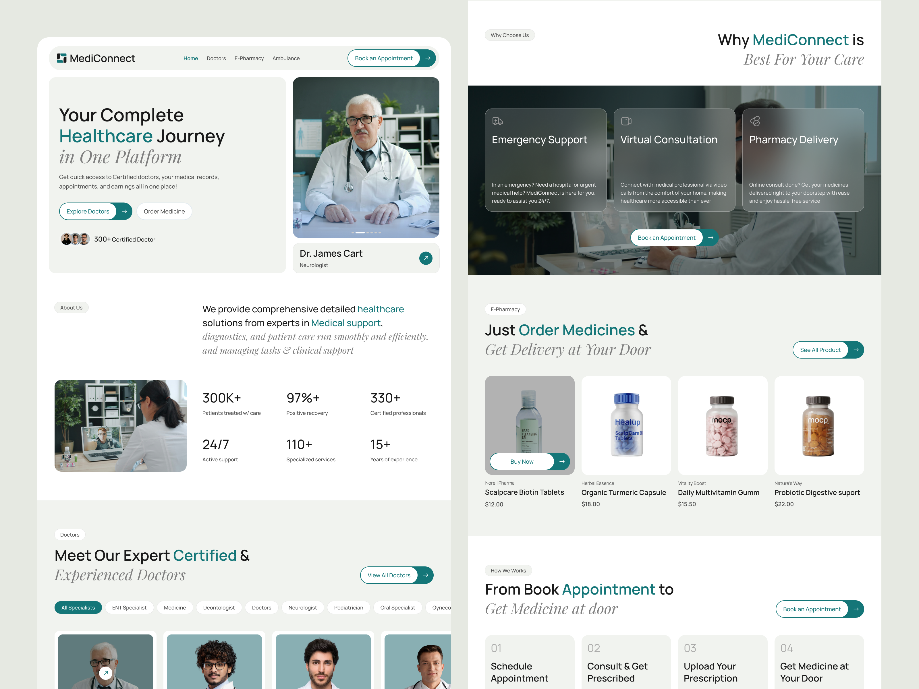 Example of Healthcare Platform Website UI/UX Design