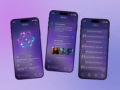 Intelligent AI Assistant Mobile App UI ai ai assistant ai mobile app app app design app designer artificial intelligence assistant app gpt chat graphic design ios machine learning mind journey mobile mobile app design mobile app ui product design ui ux