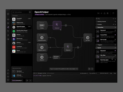 Alfred app: Settings - Workflows ai assistant automation chatgpt dashboard dashboard design gpt gpt 3 openai openai api product design productivity search spotlight user dashboard user interface workflow