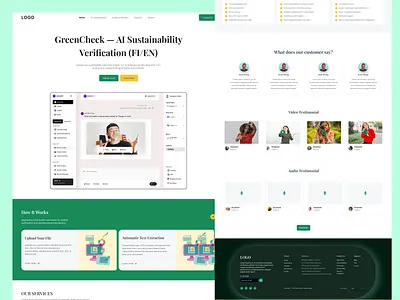 AI Sustainability Website ai design figma landingpage sustain ui