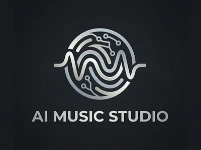 AI Music Studio - Futuristic Logo for AI Music & Audio Lab ai audio production ai design ai music production ai music studio artificial intelligence audio production brand identity branding creative studio design studio future tech graphic design logo design music branding music production sound design srds india suresh rao