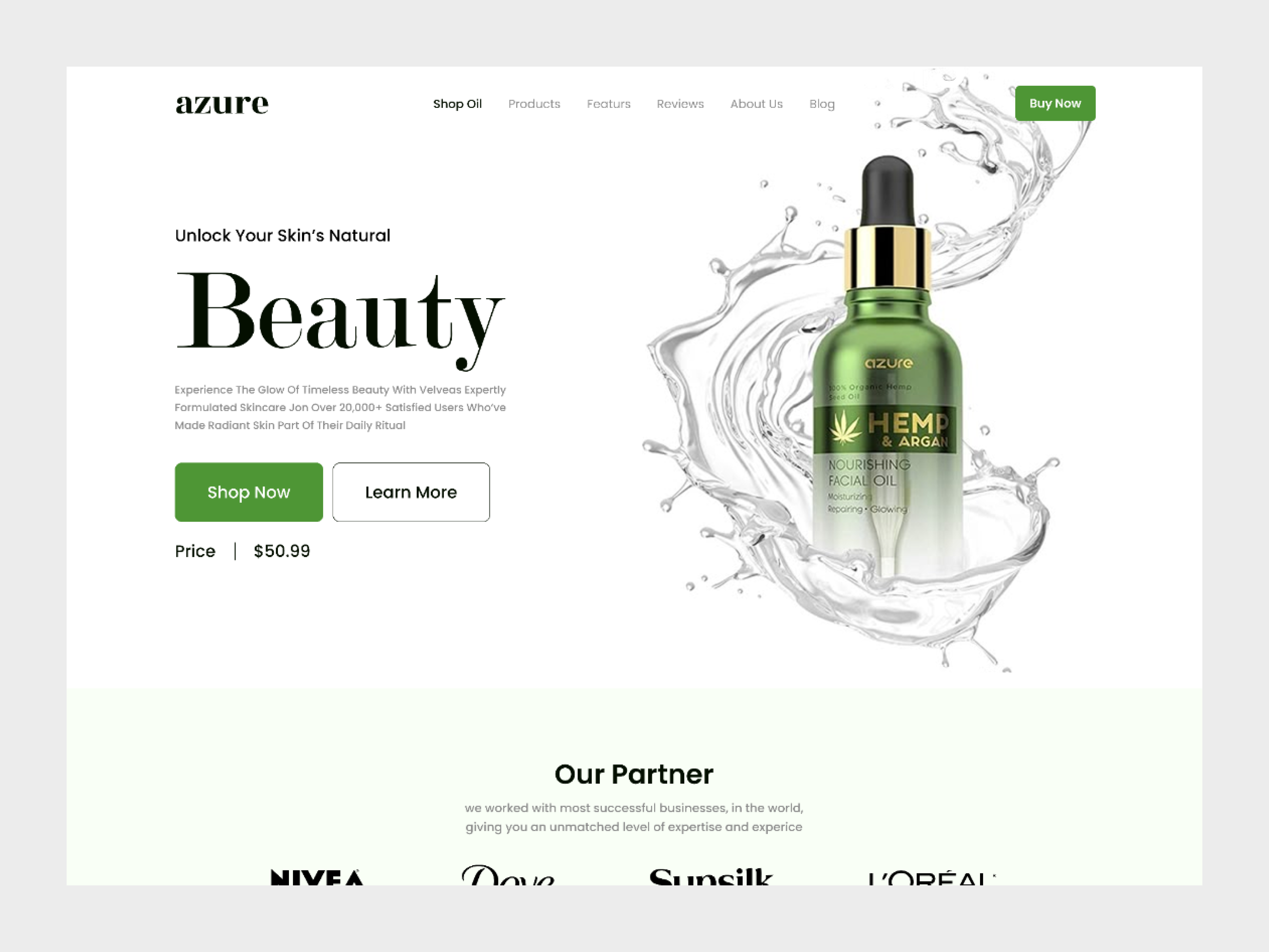 Azure - Redesign Oil Ecommerce Website. design agency design service e commerce e commerce website interface oil oil e commerce website product design service startup ui ux