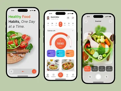 Food & Nutrition Tracking Mobile App activity app app design applications calorie traker calories dashboard ui food tracking health health app ios app mobile app nutrition app nutritions ui design ux design