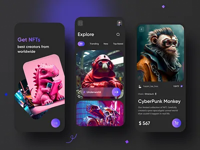 NFT Marketplace. Mobile app. clean design e commerce ios marketplace nft online shopping product product card shop shopping simple ui ux