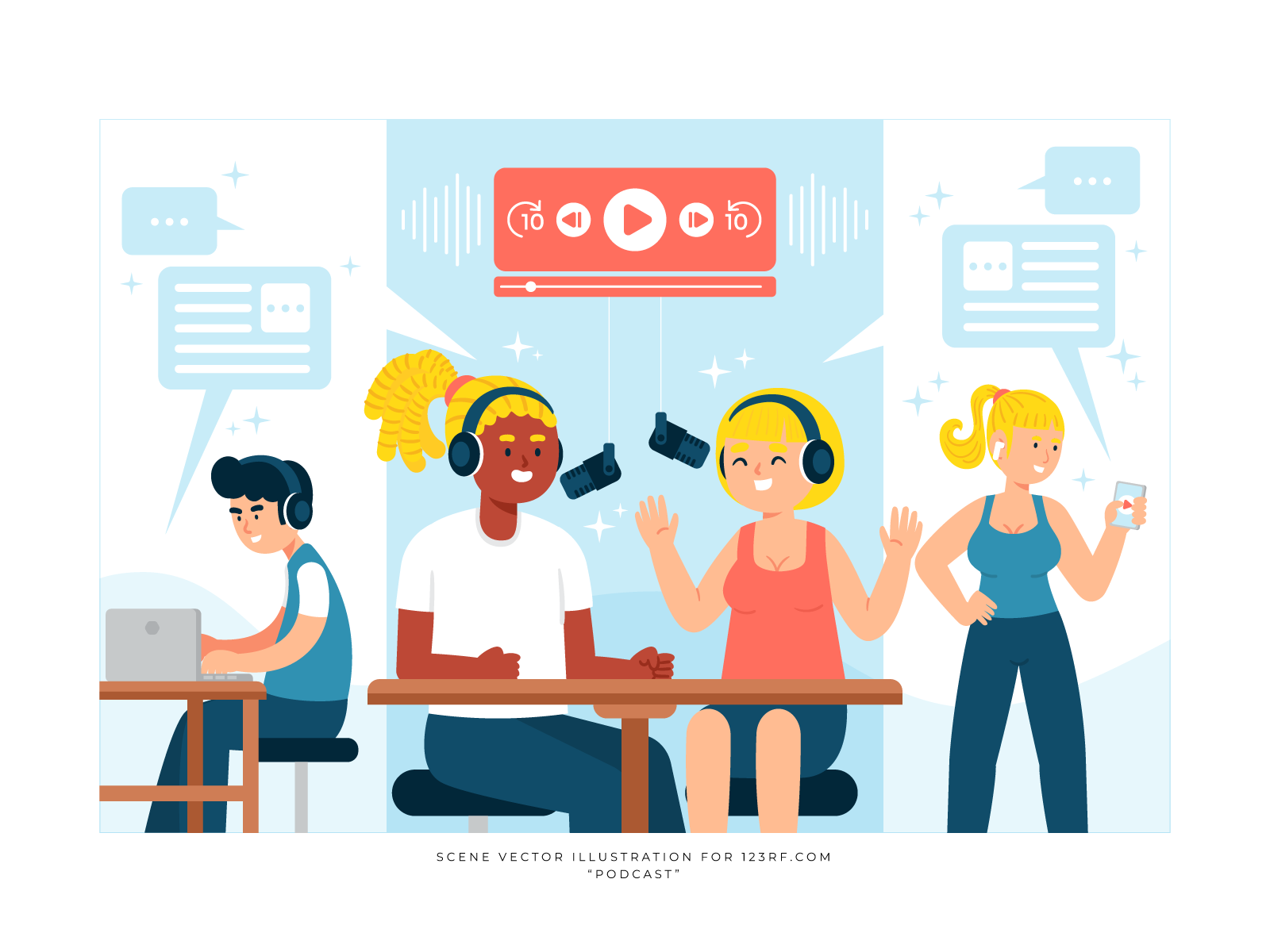 Example of Storytelling Vector Scene Illustrations