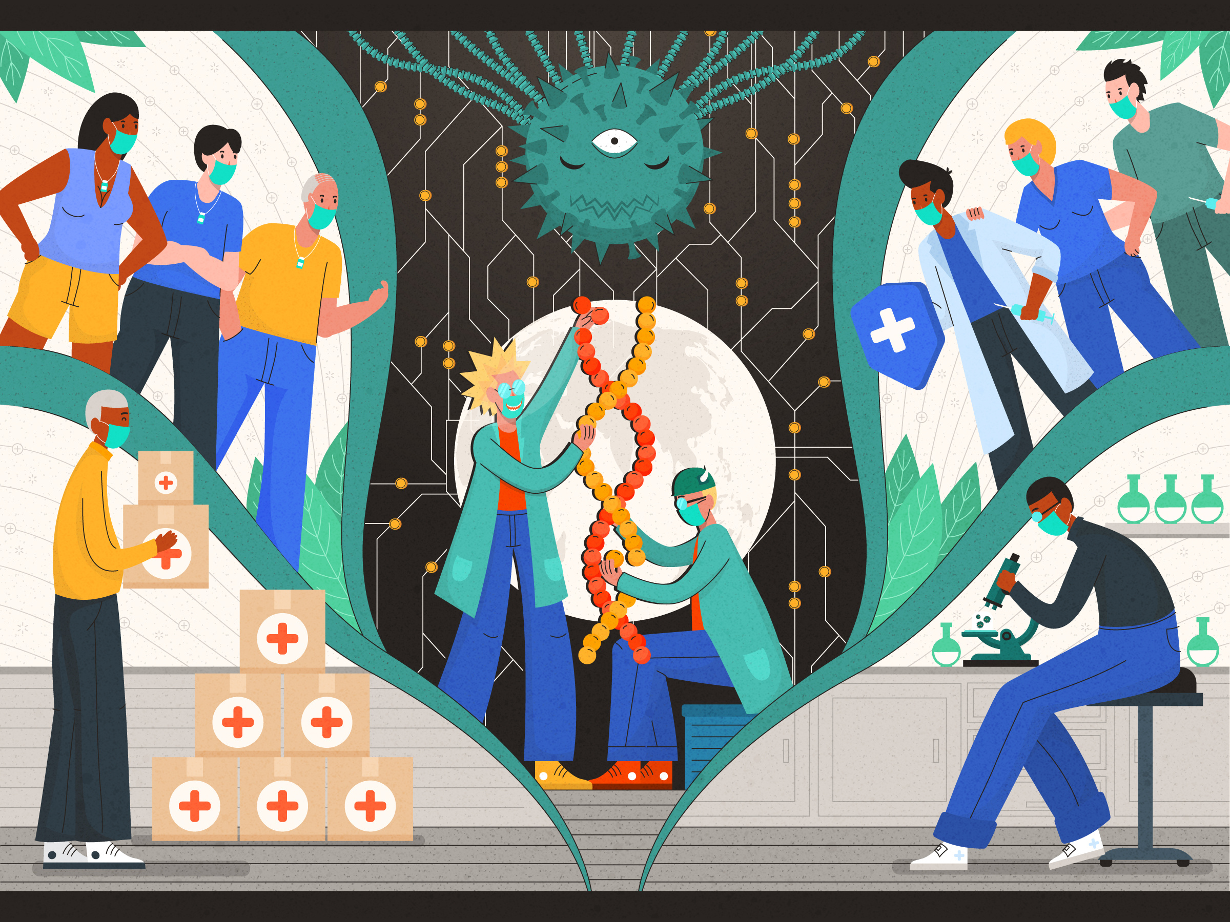 Example of Storytelling Vector Scene Illustrations