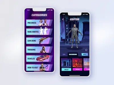 Skins for Free Fire app app design game graphic design ui ux